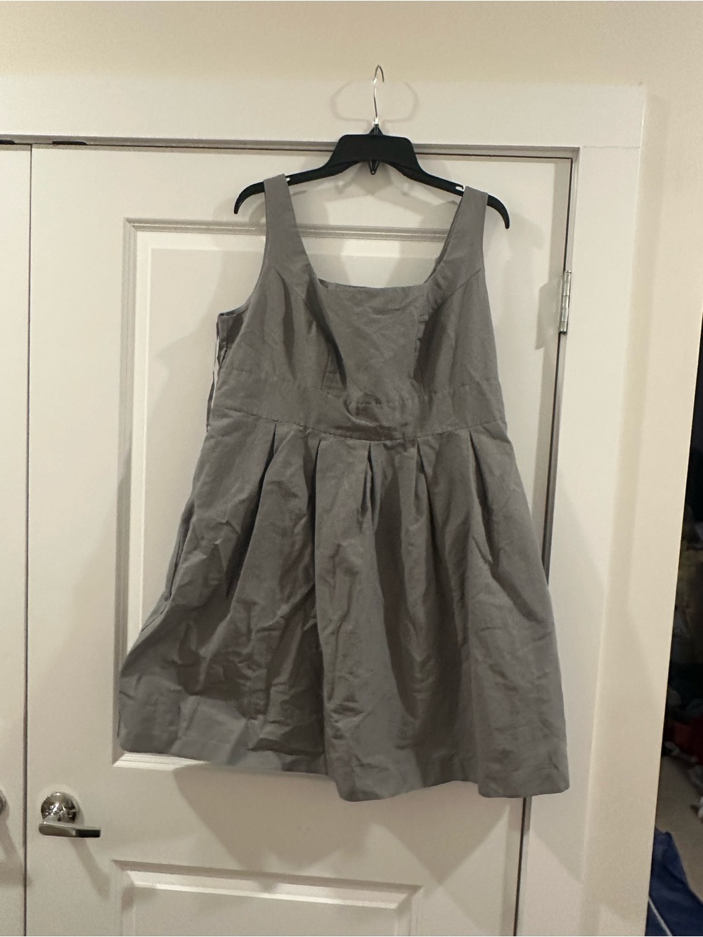 Tevolio Satin-Trim Dress in Gray